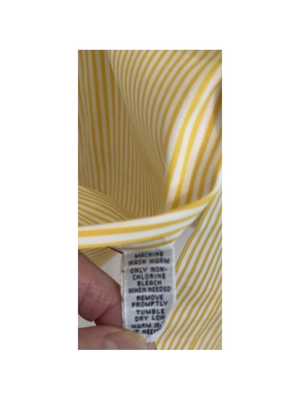 Ralph Lauren Men's Custom Fit Striped Poplin Shirt Yellow Size 16/34-35 $168 - Picture 6 of 8